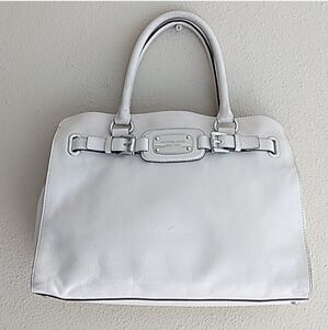 Michael Kors Hamilton Bag white with silver hardware